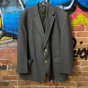 DAVID TAYLOR-men’s gray poly/wool blend long sleeve double button suit jacket